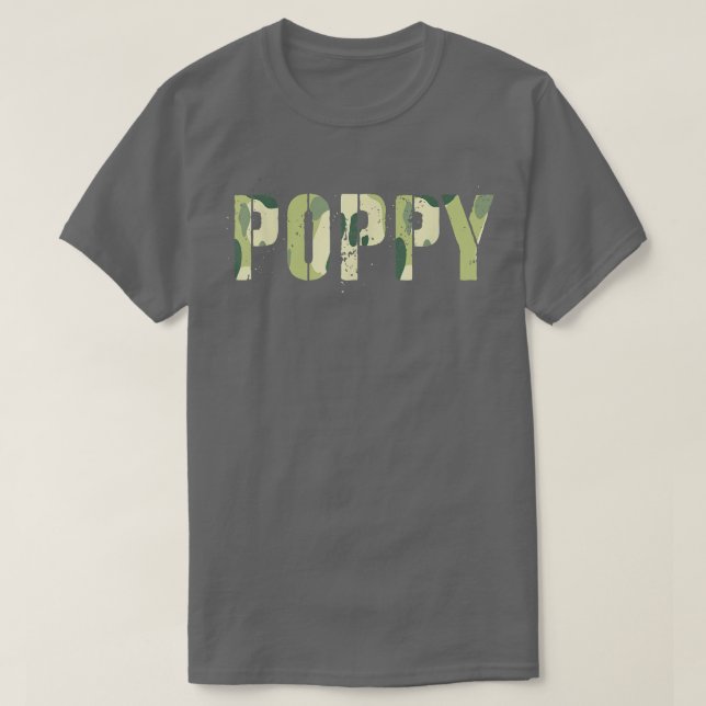 T-shirt Camo POPPY Papa Hero Grand-père Homme Mythe Légend (Design devant)