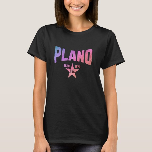 T-shirt Camo Souvenir USA Star Plano Texas (Devant)