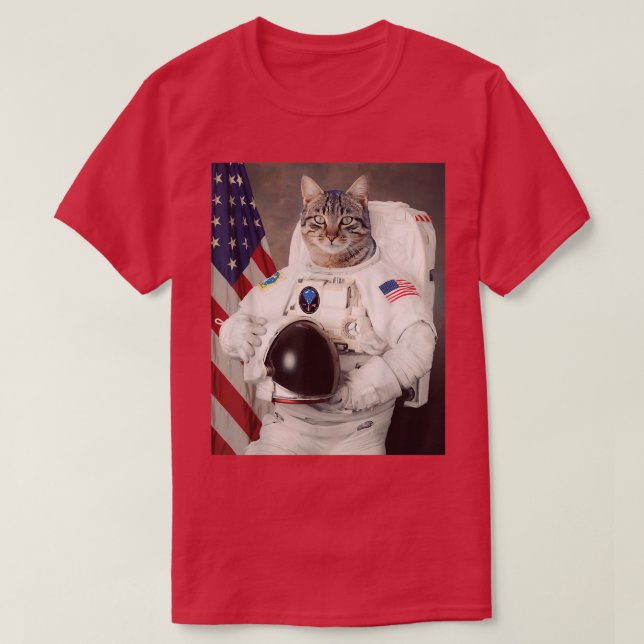 T-shirt Camonaute Chat Astronaute Chat En Costume Spatial  (Design devant)