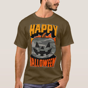 T-shirt Camoue Camo Joyeux Halloween Party Jack O Lantern 