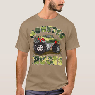 T-shirt Camouflage amusant Anniversaire Monster Trucs Cade