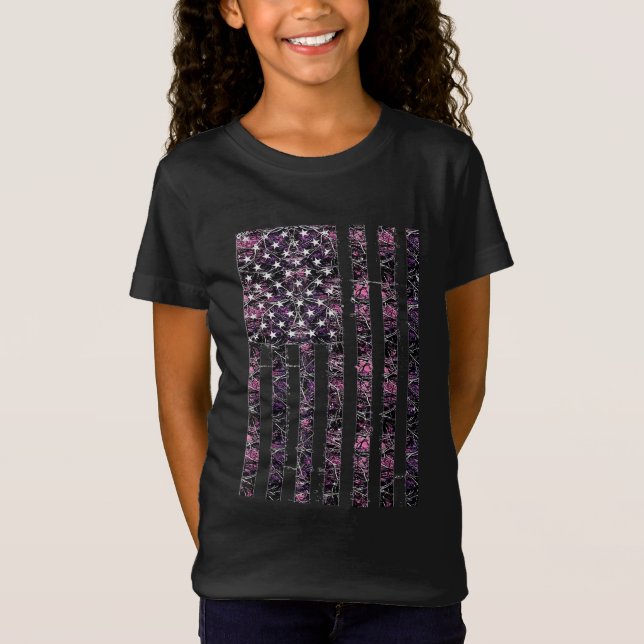 T-Shirt Camouflage Camo Chasse aux Cerfs Roses Etats-Unis (Devant)