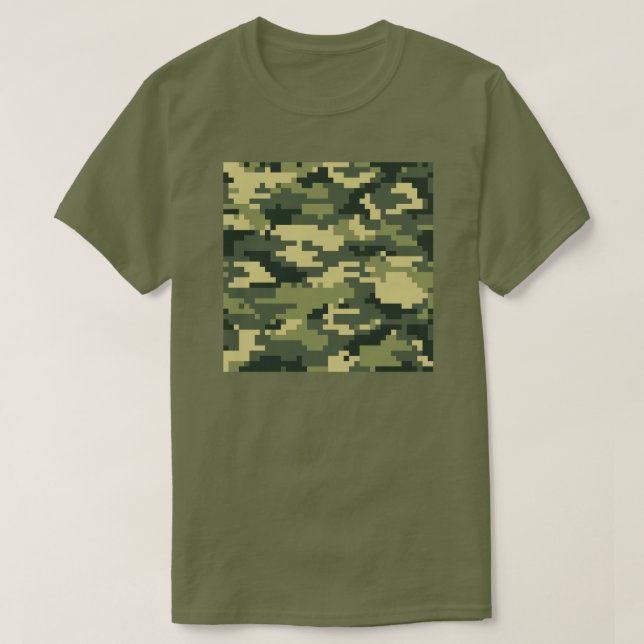 T-shirt Camouflage numérique en bois à 8 bits / Camo (Design devant)