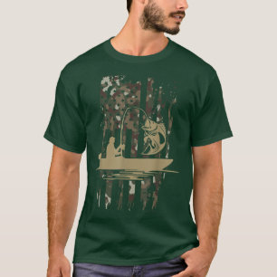 T-shirt Camouflage Pêche Drapeau américain - Drapeau améri