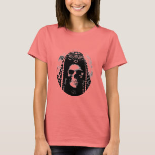 T-shirt Camouflage pour dames crâne gothique