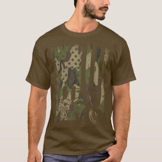 T-shirt Camouflage US Drapeau Moto États-Unis Vélo