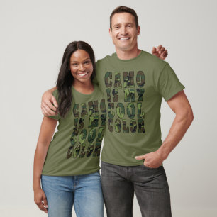 T-shirt Camouflage Vert Bois est Ma Couleur Cool Unisexe