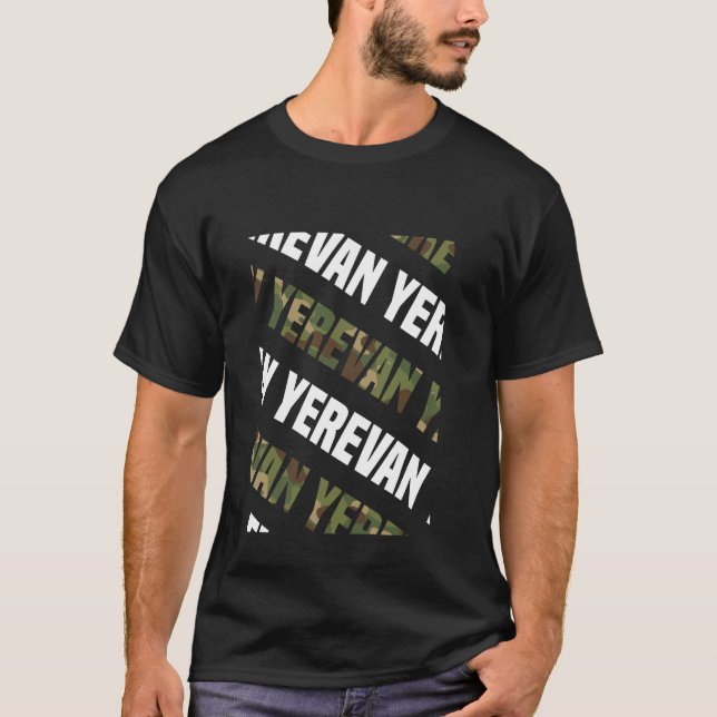 T-shirt Camouflage vert du Motif de Yerevan Camo (Devant)