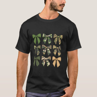 T-shirt Camouflage Vieux Camo Bow Camo Coquette Chasse aux