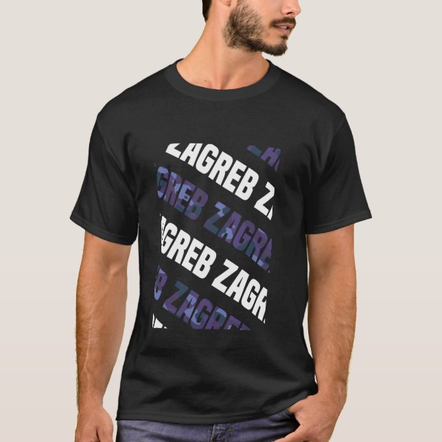 T-shirt Camouflage violet Motif de Zagreb (Devant)