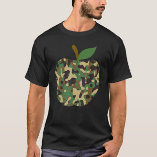 T-shirt Camouflaged Apple First Day Of School Teaching Tea
