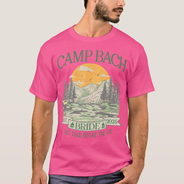 T-shirt Camp Bach Bride Camping Rétro Enterrement de Vie d (Devant)