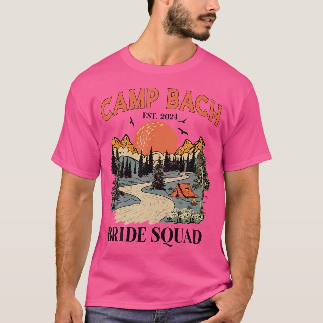T-shirt Camp Bach Bride Squad Randonnée Camping Enterremen (Devant)