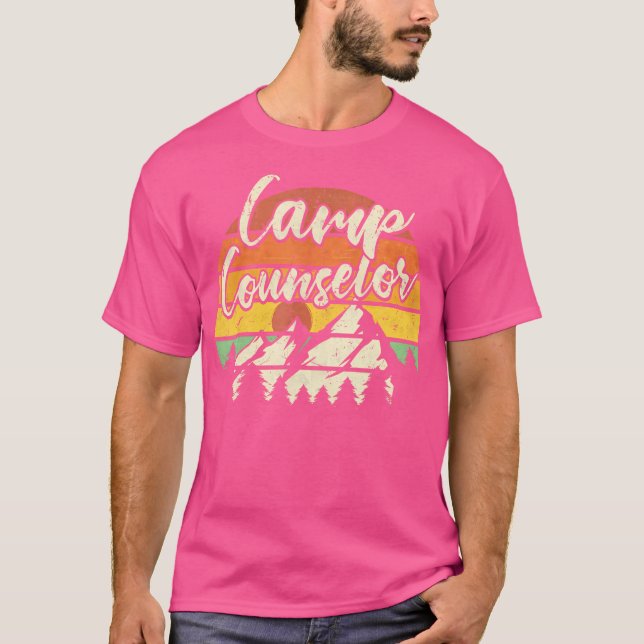 T-shirt Camp Conseiller Personnel Été Plein Air Sunset Cam (Devant)