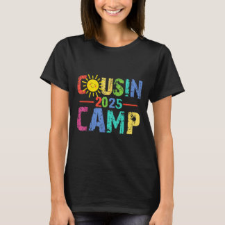 T-shirt Camp Cousin 2025 Camping Campfire Vacances d'été