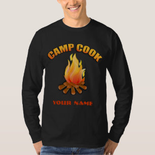 T-shirt Camp de feu de camp Cuisiniers Mens Long Sleeve T-