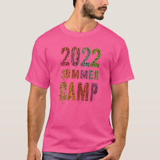 T-shirt Camp d'été vintage 2022 Imprimé léopard Personnel