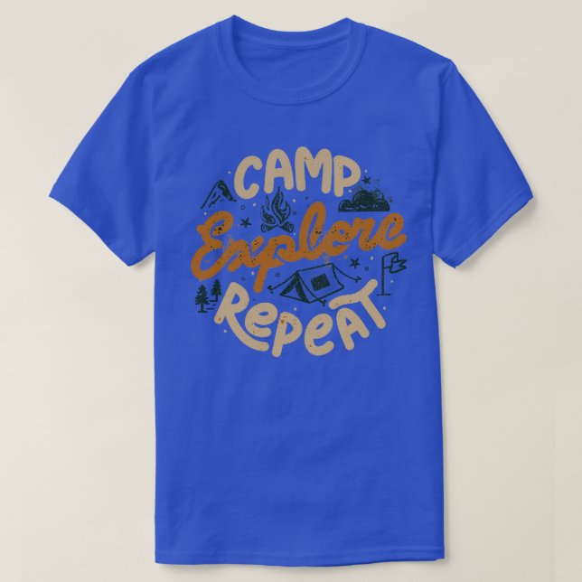 T-shirt Camp Explore Repeat par Tobe Fonseca (Design devant)