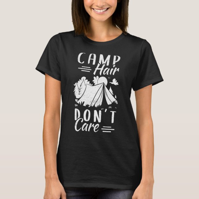 T-shirt Camp Hair Camper Camp Vacances en plein air (Devant)