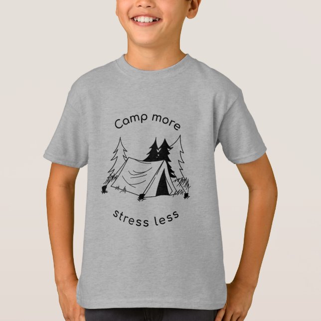T-shirt Camp plus de stress moins de base Tri-Blend Chemis (Devant)