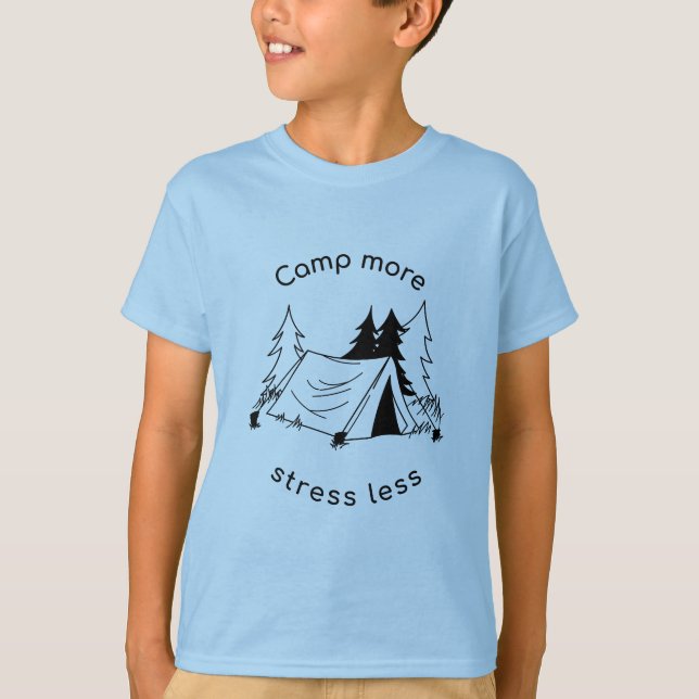 T-shirt Camp plus de stress moins de base Tri-Blend Chemis (Devant)