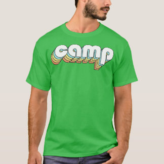 T-shirt Camp Retro Typographie arc-en-ciel style défraîchi
