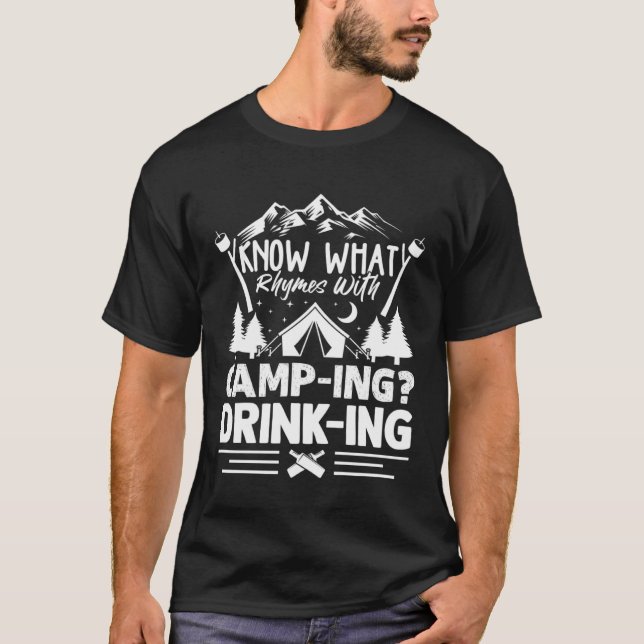 T-shirt Camp Tents Outdoors Know What Rhymes with Camping  (Devant)