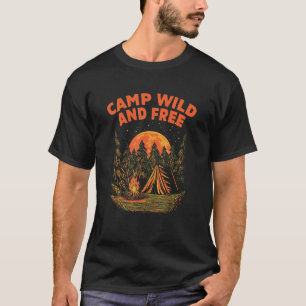 T-shirt Camp Wild et Camping gratuit Randonnée Camper Hike