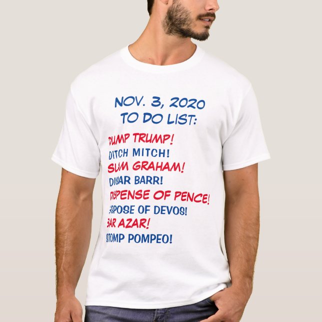 T-shirt CAMPAGNE ANTI-TRUMP, 3 novembre 2020 Les élections (Devant)