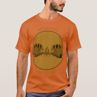 T-shirt Campagne de travail dur plus dur Camping garçon