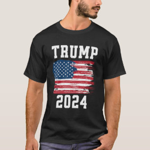 T-shirt Campagne électorale Trump 2024 : soutien aux USA p
