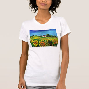T-SHIRT CAMPAGNE ET TOURNESOLS EN TOSCANE