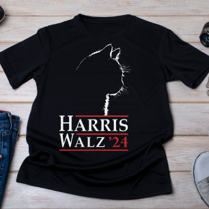 T-shirt Campagne Harris Walz '24 Cat Silhouette