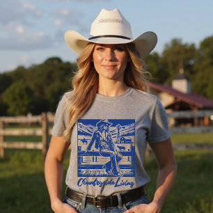 T-shirt Campagne Vivre tendance Cowgirl Western Graphic