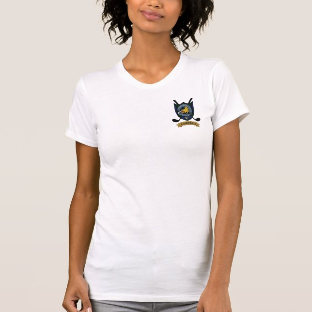 T-shirt Campbell Clan Badge & Tartan Golf (Devant)
