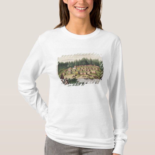 T-shirt Campement indien sur l'île de Quadra (Devant)
