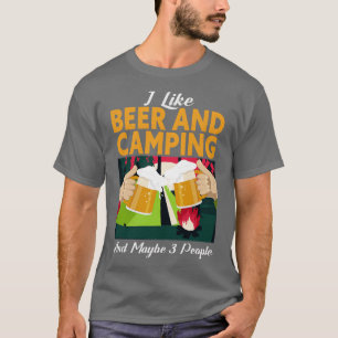 T-shirt Camper Boire Bière Wilderness Feu de camp