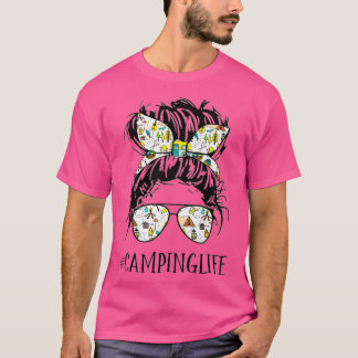 T-shirt Camper Life Maman Camping Life Humour Crâne Chemis