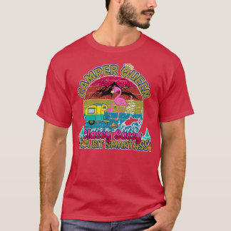 T-shirt Camper Queen Camping Lady Funny Maman