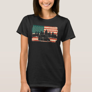 T-shirt Camper USA Drapeau Caravan - Drôle Camping_1