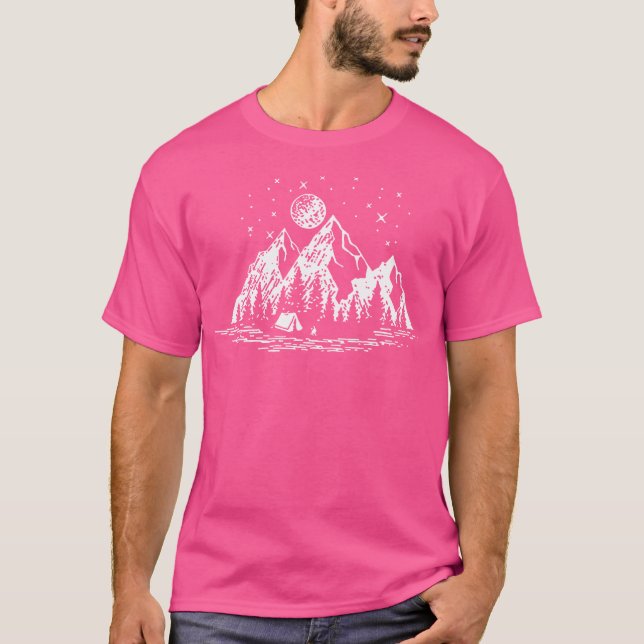 T-shirt Campers Paradise Mountain Moon Star (Devant)