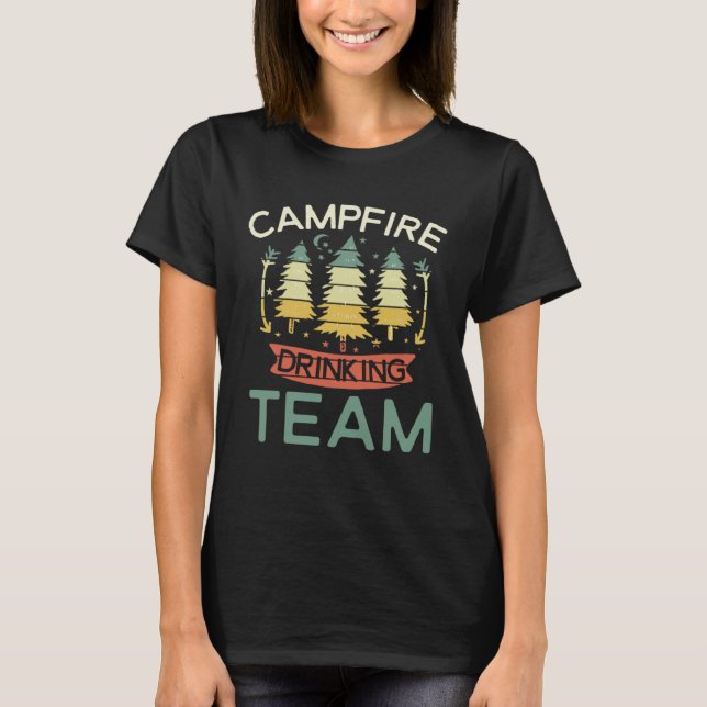 T-shirt Campfire Drinking Team  RV Camping  Men Camp Beer (Devant)