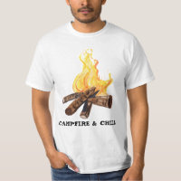 CAMPFIRE ET CHILL Camping Bonfire Aquarelle