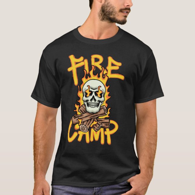 T-shirt campfire skull streetwear  (Devant)