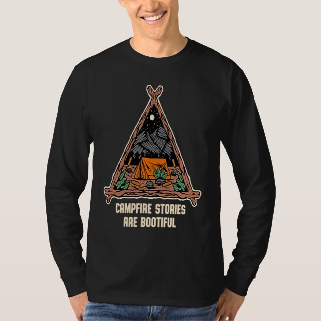 T-shirt Campfire Stories Are Bootiful Camping Positive Quo (Devant)