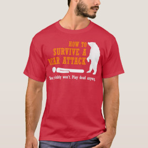 T-shirt Camping amusant - Comment survivre à une attaque d