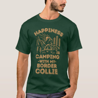 T-shirt Camping avec cadeau bordercollie