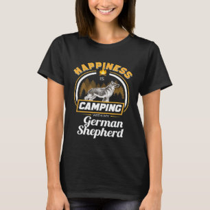 T-shirt Camping avec mes Berger Allemand Bonheur Propriéta