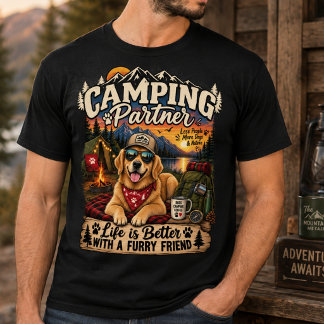 T-shirt Camping avec mon Golden Retriever