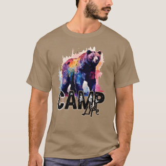 T-shirt Camping Bear Camp d'été Citation Camping Des garço